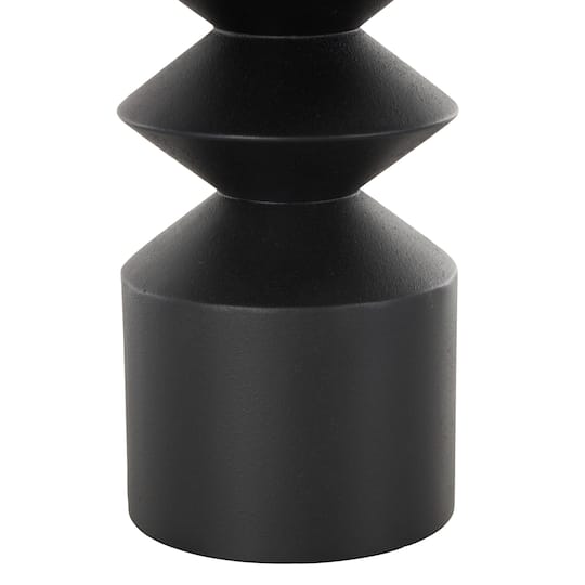 22" Black Metal Art Deco Style Fluted Vase